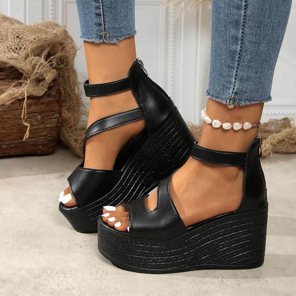 On a Pedestal | Ankle-Strap Platform Wedges - Image 4