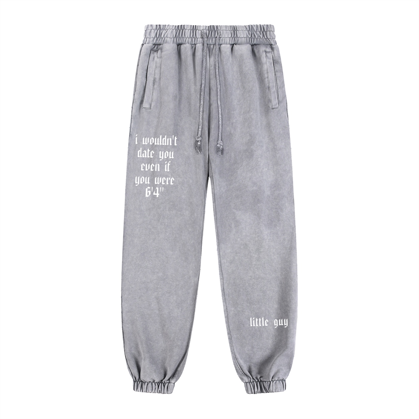 Ragebait Men - I Wouldn't Date You Even If You Were 6'4" - Snow Wash Heavyweight Jogger Sweatpants - Image 3